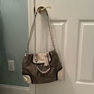 Coach purse gray & beige